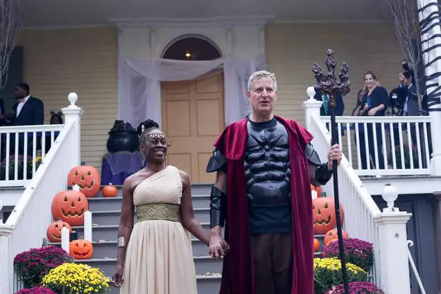 First Lady Chirlane McCray and Mayor Bill de Blasio at the 2014 Halloween bash